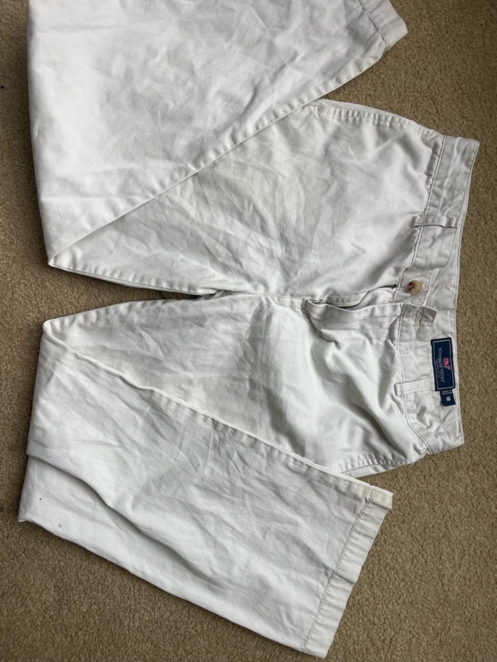 Vineyard Vines Men's White Flat Front Chino Shorts